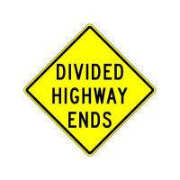 W6-2A - Divided Highway Ends Sign 