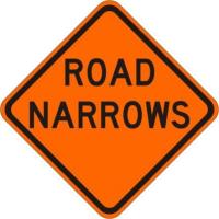 W5-1-O - Road Narrows Sign