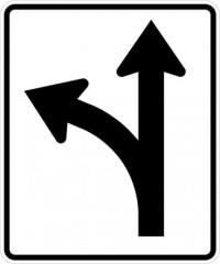 R3-6L - Left Straight Lane Sign