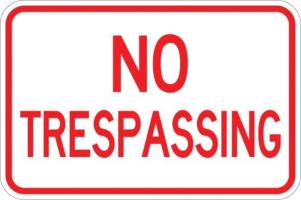 AR-111 - No Trespassing Sign
