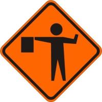 W20-7A Flagger Symbol Sign