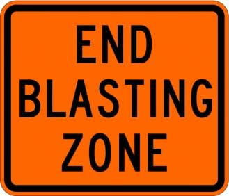 W22-3-O- End Blasting Zone Sign