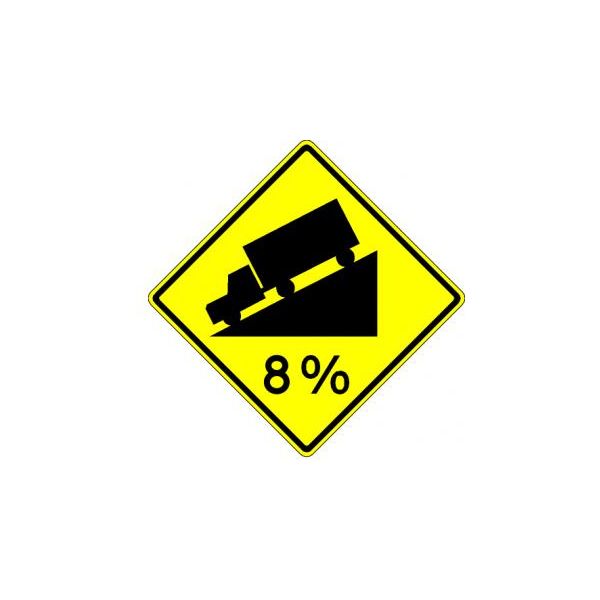 Hill (With % Grade) Sign - W7-1B