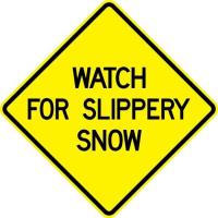 W46 - Watch For Slippery Snow Sign