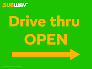 Drive-Thru Open Right Arrow Picket Sign