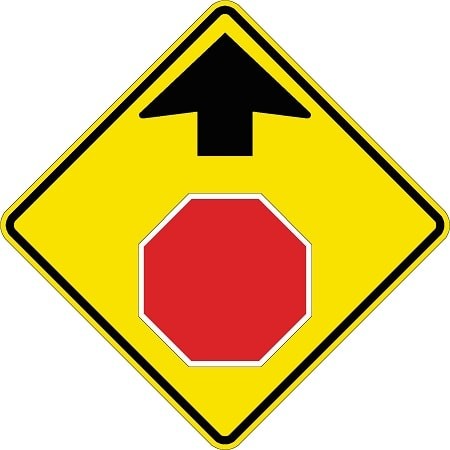 W3-1- Stop Ahead (Symbol) Sign