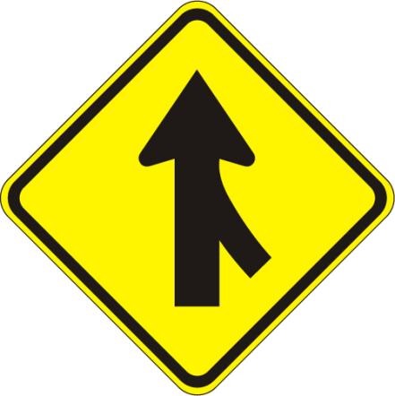 W4-1R- Merge Right Arrow Sign