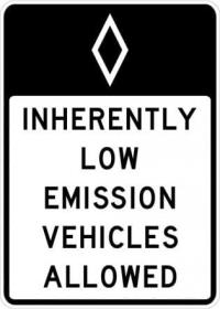 R3-10b- Inherently Low Emission Vehicles Allowed Sign
