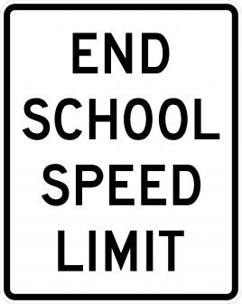 S5-3 - End School Sped Limit Signs