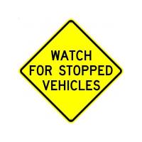 W60 Watch For Stopped Vehicles Sign