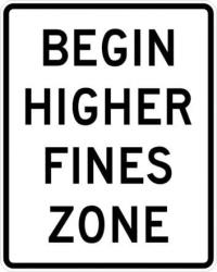 R2-11- End Higher Fines Zone Sign