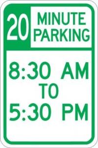 AR-158 - 20 Minute Parking (Time Limit) Sign