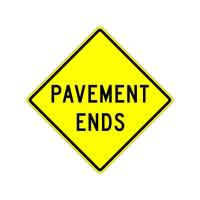 W8-3 Pavement Ends Sign 