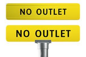 No Outlet Street Sign