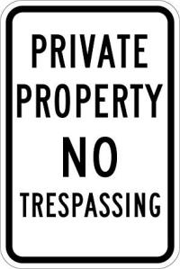 AR-119 - Private Property No Trespass Sign