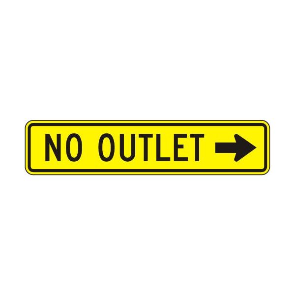 W14-2AR - No Outlet Right Sign