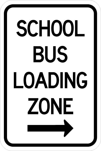 AR-746 - School Bus Loading Zone (With Arrow) Sign