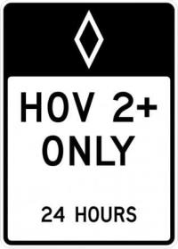 R3-11c- HOV Only Hours Sign