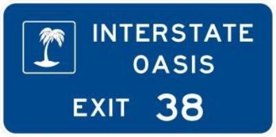 D5-12 - Interstate Oasis Exit Sign