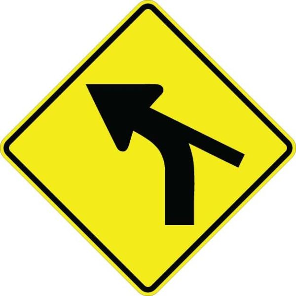 W1-10CL - Curve Left With Side Road Sign