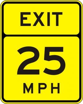 W13-2 - Advisory Exit Speed Sign