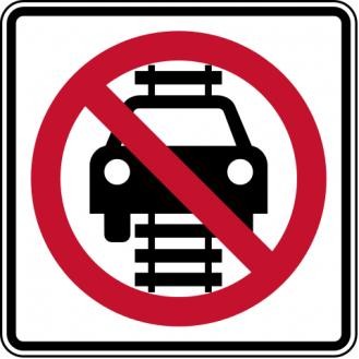 R15-6 - No Motor Vehicles On Tracks Sign