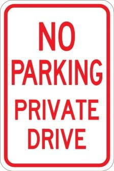 AR-209 - No Parking Private Drive Sign