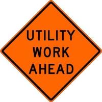 W21-7-O- Utility Work Ahead Sign