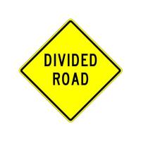 W6-1B - Divided Road Sign