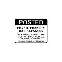 AR-246 - Private Property No Trespassing Sign