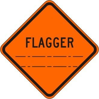 W20-7- Flagger (Distance) Sign