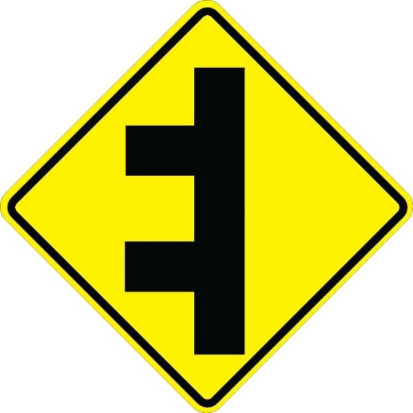 W2-8L - Two Side Roads From Left Sign