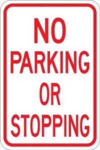 AR-215 - No Parking Or Stopping Sign