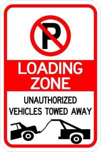 AR-231 - No Parking (Symbol) Loading Zone Tow Away Sign