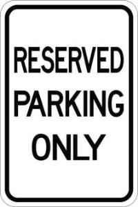AR-143 - Reserved Parking Only Sign