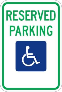 R7-8 - Reserved Handicap Parking Sign (Various States)