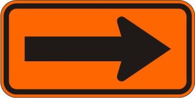 W1-6R-O - Construction Arrow Sign