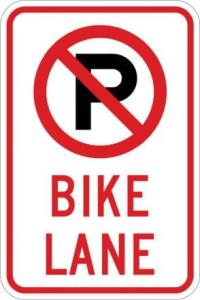 R7-9A - No Parking Bike Lane (Symbol) Sign