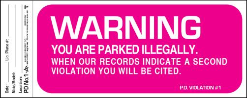 Custom Parking Violation Warning Decal