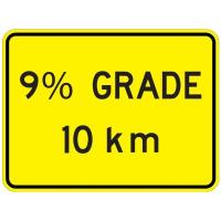 W7-3DKM Percent Grade (Distance) KM Sign