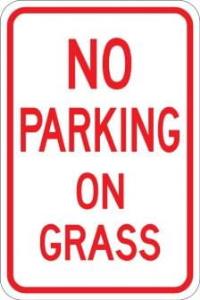 AR-224 - No Parking on Grass Sign
