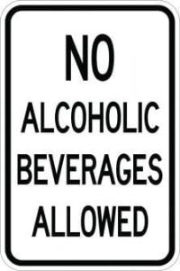 AR-116 - No Alcoholic Beverages Allowed Sign