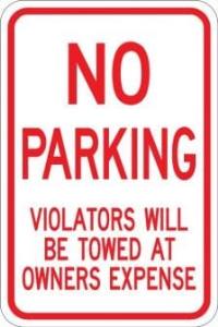 AR-223 - No Parking Violators Sign