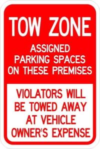 AR-232 - Tow Zone Sign