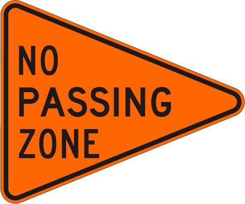 W14-3-O - No Passing Zone Sign