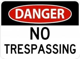 AR-245 - Danger No Trespassing Sign