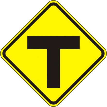 W2-4 T Intersection Sign 