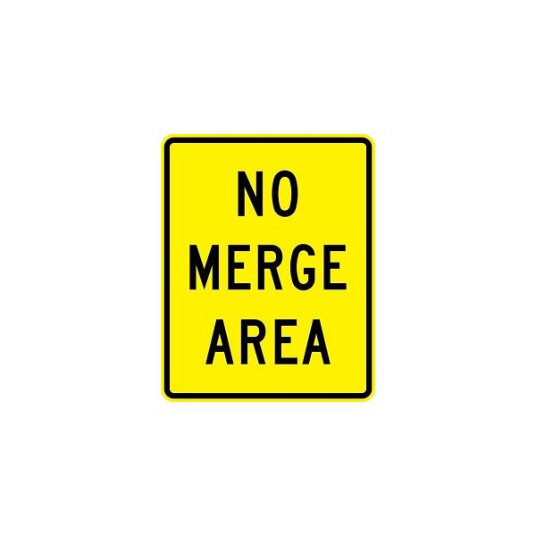 W4-5P - No Merge Area Sign