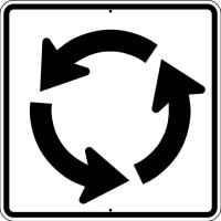 R6-5P- Roundabout Circulation plaque Sign 