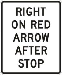 R10-17a- Right on Red Arrow After Stop Sign 
